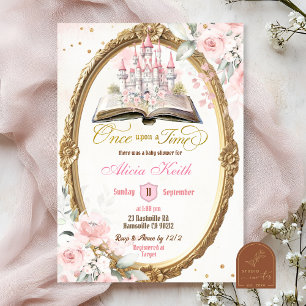 Invitación Rubor Pink Storybook Baby Shower
