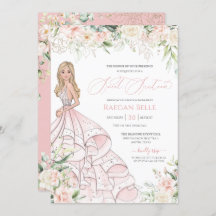 Rubor Pink White Roses Lujoso Dulce Invitado