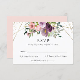 Invitación Rubor Plum Geométrico Moderno Púrpura RSVP