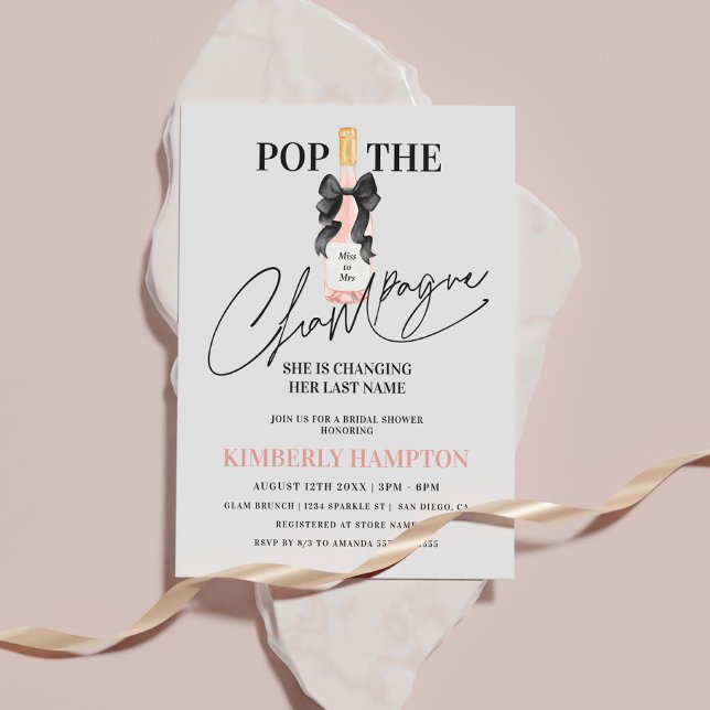Invitación Rubor Pop La Ducha De Novias De Champagne (Subido por el creador)