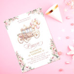 Invitación Rubor Princess Carriage Fairytale Birthday Party<br><div class="desc">Entre en un reino de encantamiento con nuestra Rubor Princess Carriage Fairytale Birthday Party Invitación! Este diseño cautivador es una oda visual a la blancura y la elegancia, con un carro majestuoso adornado con delicados globos rosados. Los suaves toques de acuarela le dan una calidad suave y onírica a la...</div>