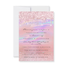 Rubor Purpurina gotea pies Baby Shower azul Rosa