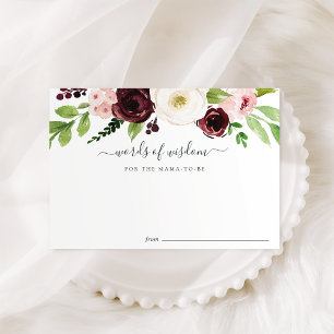 Invitación Rubor Romance Baby Shower Advice Card