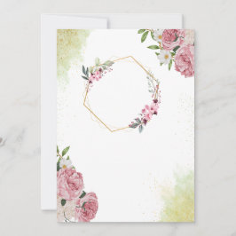 Invitación Rubor Romance: Elegante Boda Rosa Rosa