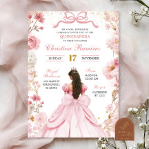 Rubor Rosa Coquette Lazo Princesa Quinceañera
