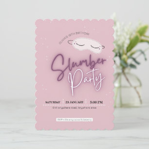 Invitación Rubor rosa, dormido, cumpleaños lento