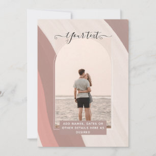 Invitación Rubor Rosa FOTO Pareja Rosa Polvoriento Recién Cas