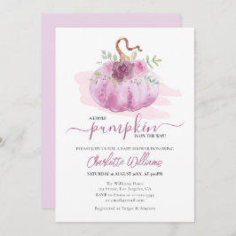 Invitación Rubor rosa Mauve Dusty Rosa Calabaza Baby Shower
