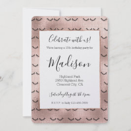 Invitación Rubor Rosa Oro Rosa Negro Eyelys