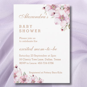 Invitación Rubor Rosa Rosa Femenino Floral Baby Shower