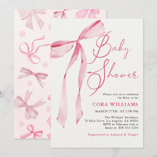 Invitación Rubor rosa y Baby Shower de arcos