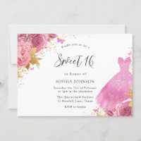 Rubor rosado y dorado Sparkle Vestido Floral Sweet
