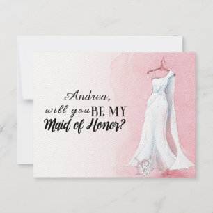 Invitación Rubor serás mi empleada de honor Boda vestido