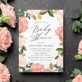 Invitación Rubor Spring Floral Baby Shower