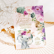 Rubor Violet Tropical Greeneration Elephant Baby