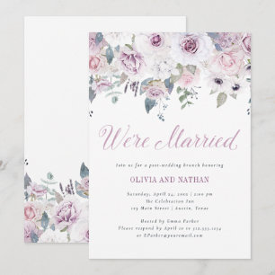 Invitación Rubor Violeta Celebración Floral de Post Boda