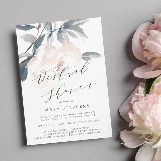 Invitación Rubor Whisper Virtual Bridal o Baby Shower (Subido por el creador)