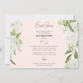 Invitación Rubor White Hydrangeas Bridal Shower II