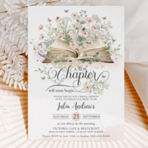 Invitación Rubor Wildflower Books Nuevo capítulo Ducha de nov