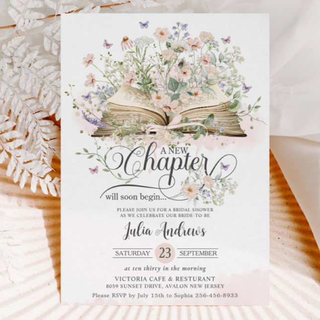 Invitación Rubor Wildflower Books Nuevo capítulo Ducha de nov (Subido por el creador)