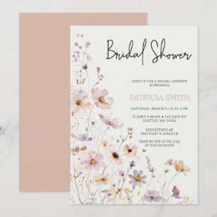 Invitación Rubor Wildflowers Bridal Shower