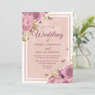 Invitación Rubor Wonderland: Magnífico Boda Floral de Rubor