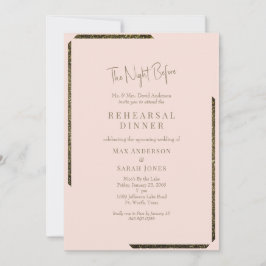 Invitación Rubor y el oro deslumbran la noche anterior