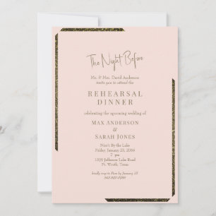 Invitación Rubor y el oro deslumbran la noche anterior