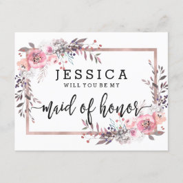 Invitación Rubor y el oro Rosa serán mi empleada de honor