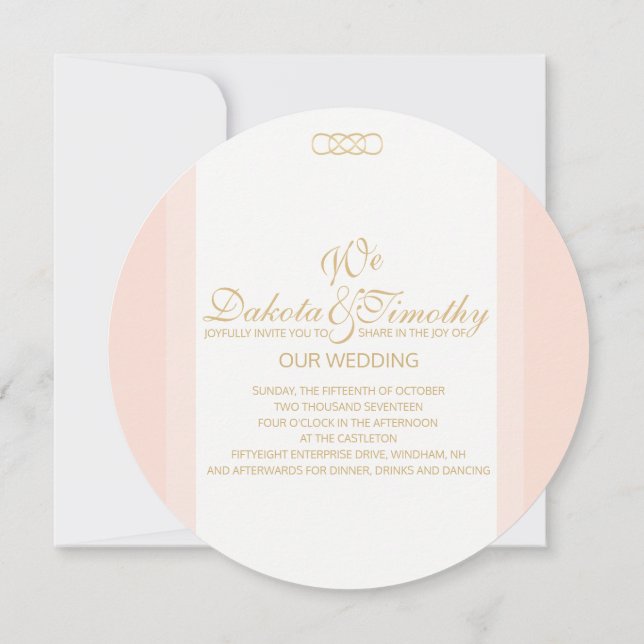Invitación Rubor y Gold (Reverso)