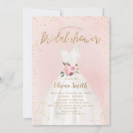 Invitación Rubor Y Gold Elegant Wedant Vestido De Novias Duch