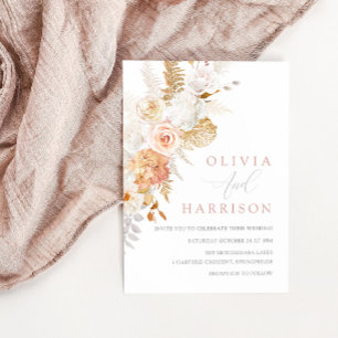 Invitación Rubor y Gold Fabulous Floral Boda