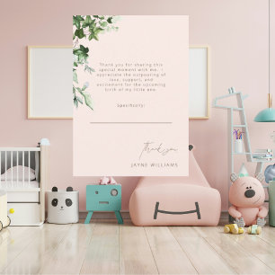 Invitación Rubor y Gold Message Ivy Baby Shower Gracias