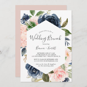 Invitación Rubor y la Marina Flores Boda Blanco Brunch