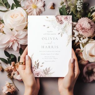 Invitación Rubor y Marfil Elegant Wedding
