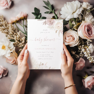 Invitación Rubor y Marfil Gorgeous Floral Baby Shower