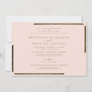 Invitación Rubor y Oro deslumbran a ambos padres Boda