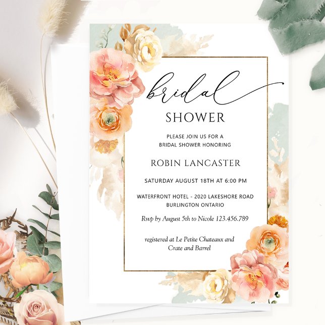 Invitación Rubor y Sage Floral Bridal Shower /Brunch (Subido por el creador)