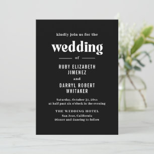 Invitación Ruby Black Modern Boda