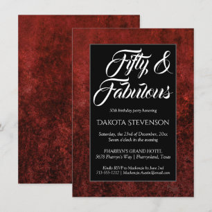 Invitación Ruby Crimson Red   Clásico Grunge 50 y fabuloso