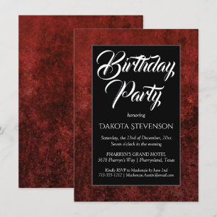 Invitación Ruby Crimson Red   Fiesta clásica de cumpleaños de