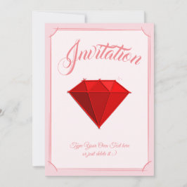 Invitación Ruby Gemstone. Joyería. 40 Aniversario Boda