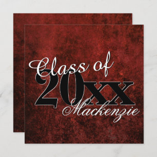 Invitación Ruby Grad   Tema del Fiesta Red Garnet Crimson Sca