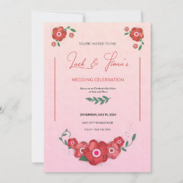 Invitación Ruby Petals de Romance Sinfonía Boda