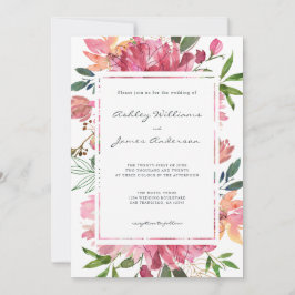 Invitación Ruby Pink Peony Boda Botánico Floral