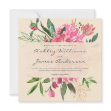 Ruby Pink Peony Floral Bouquet Boda de Marfil