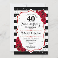 Ruby Red 40º Aniversario - Rayas Blancas Negras
