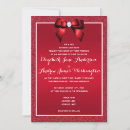 Invitación Ruby Red & Stylish Gem Boda