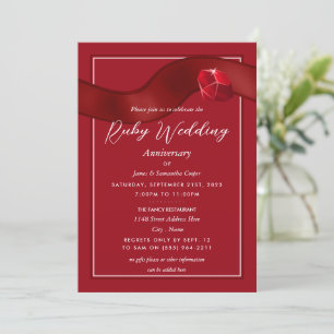 Invitación Ruby Ribbon, 40 años de aniversario de bodas