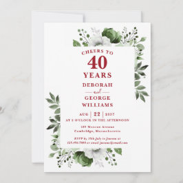 Invitación Ruby Saluda Al Aniversario Boda De 40 Años